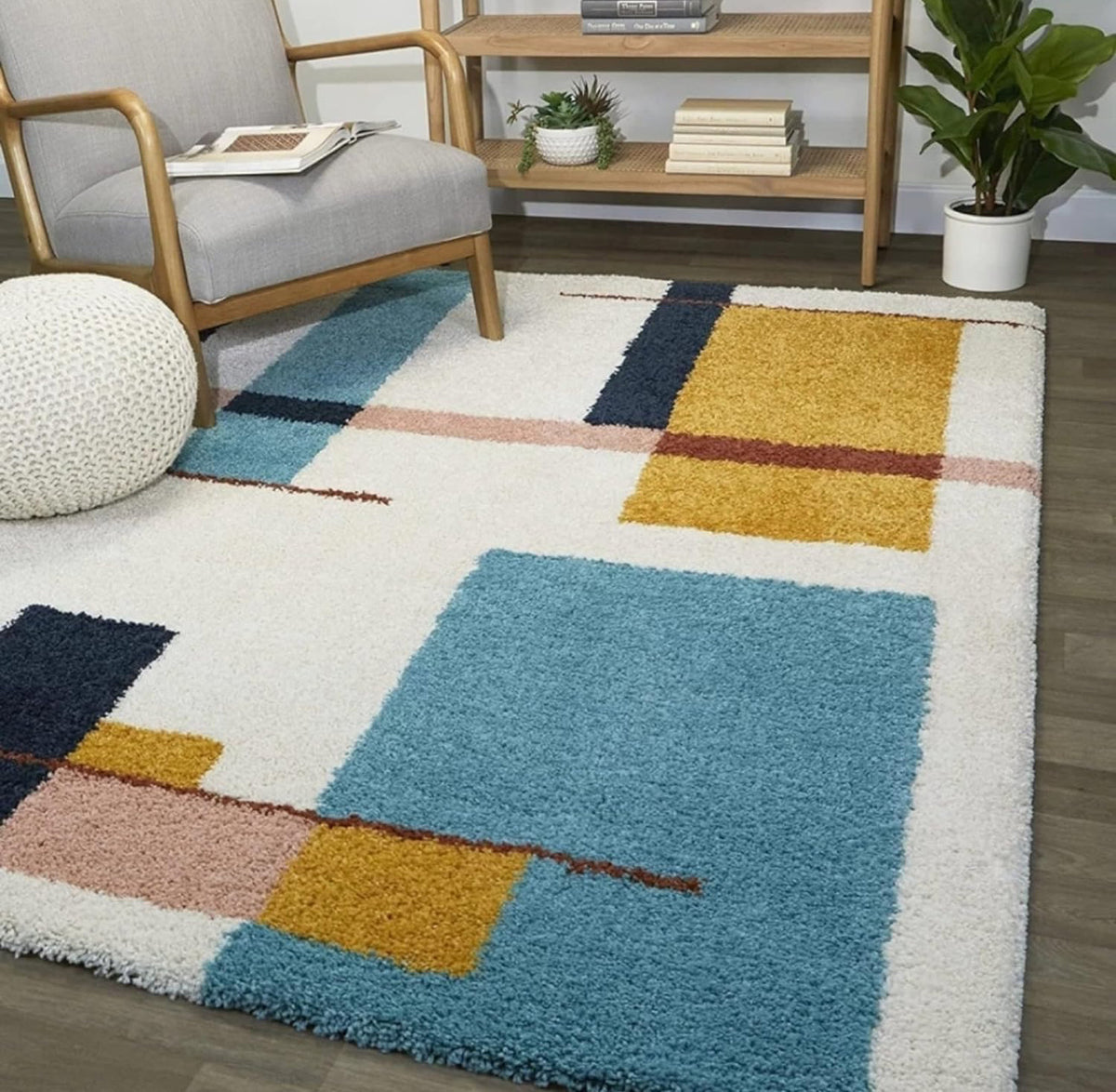 Handcrafted Multi Coloured Shaggy Carpet
