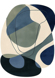 Aqua Waves Essence Hand Tufted Area Rug Irregular Shape Carpet