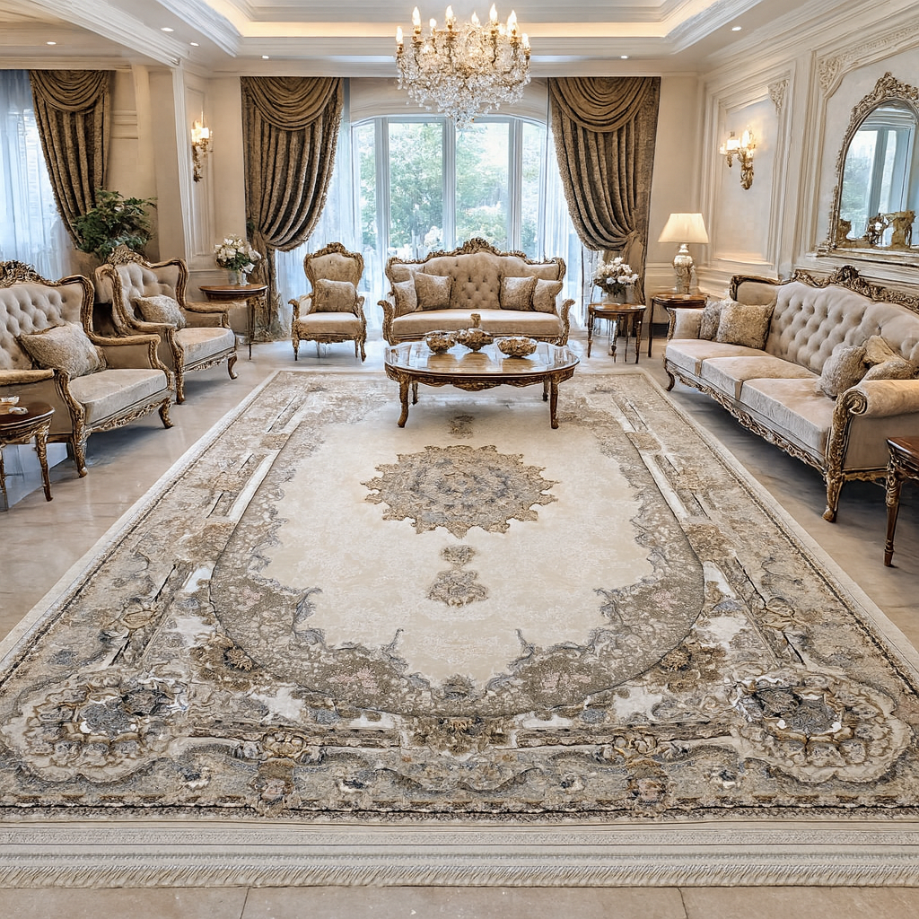 Aleesya Iranian Imported Cream Rug