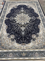 Elnaz Iranian Imported Navy Blue Rug