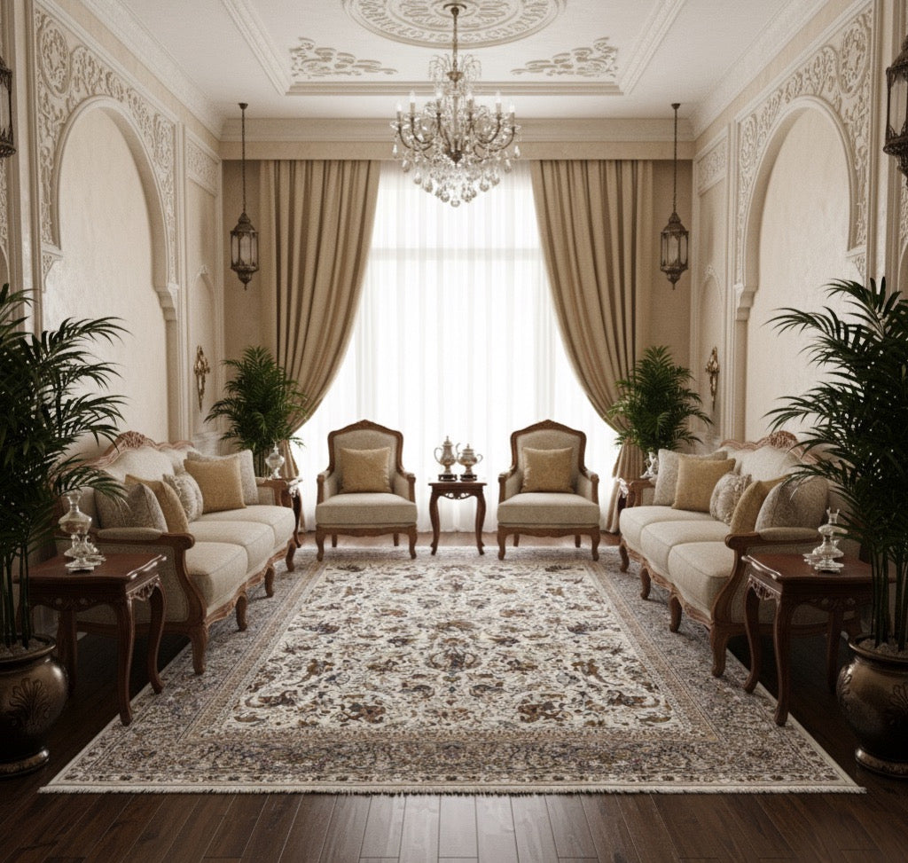 Mahsa Iranian Imported White Rug