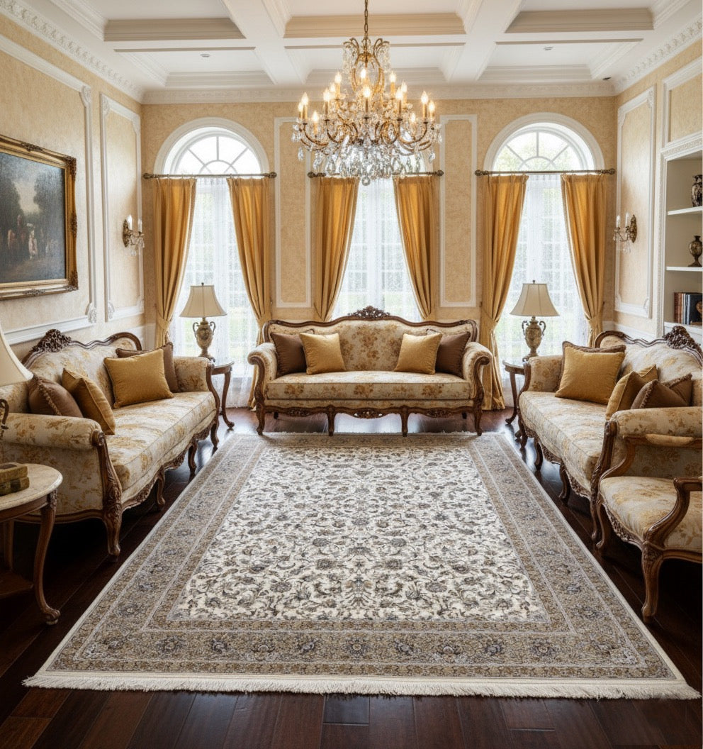Farinaz Iranian Imported White Rug