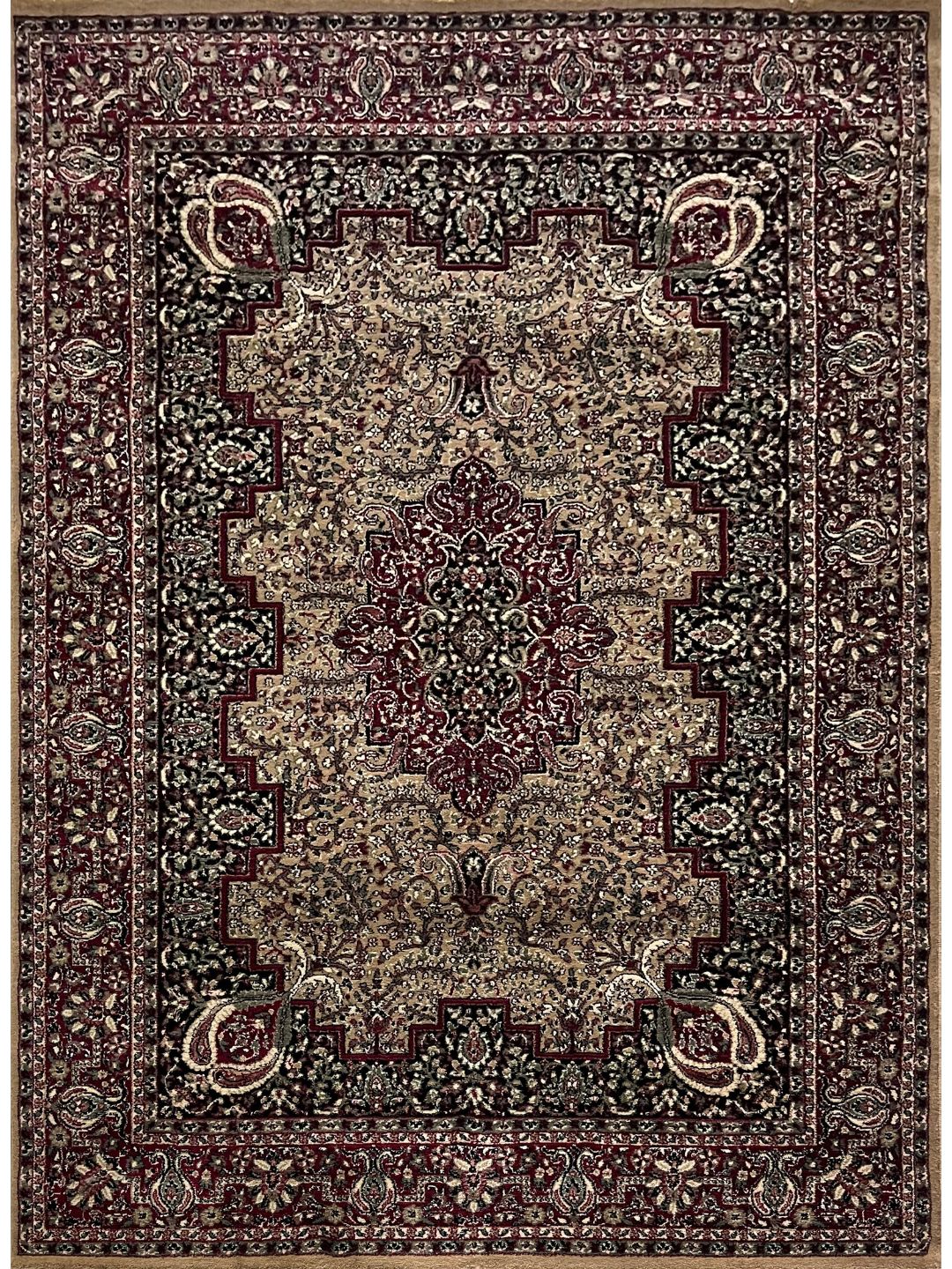 Beige Persian Wool Traditional Heavy Anti Skid Rug