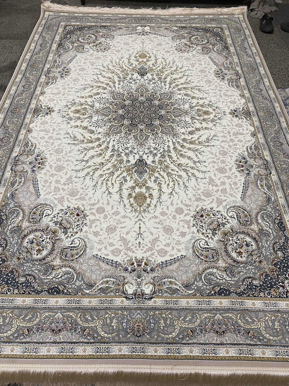 Elnaz Iranian Imported White Rug
