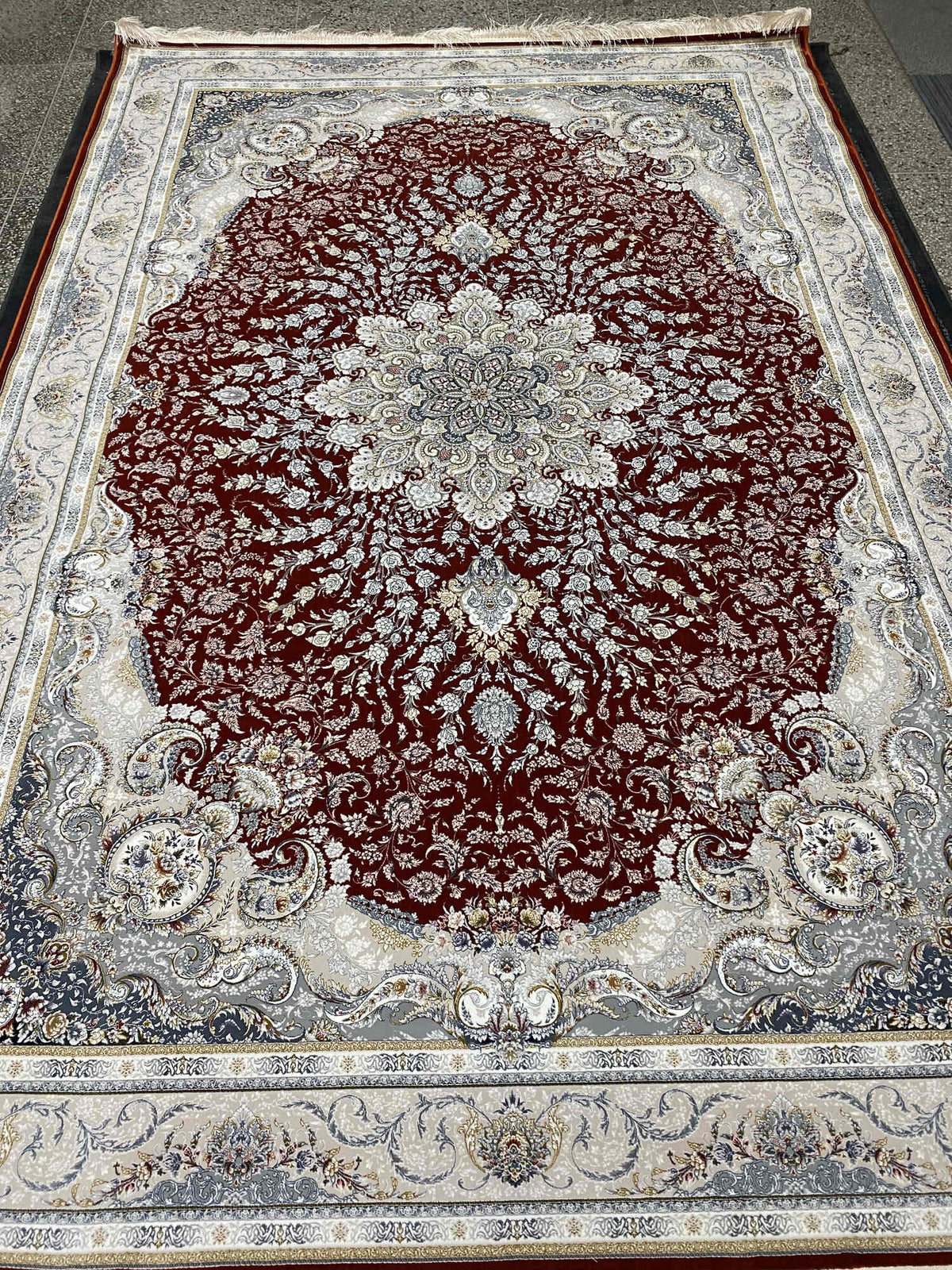 Elnaz Iranian Imported Maroon Rug