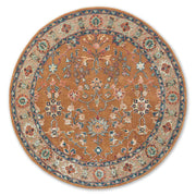 Parsa Rust Traditional Hand Tufted Round Plush New Zealand Wool Rug