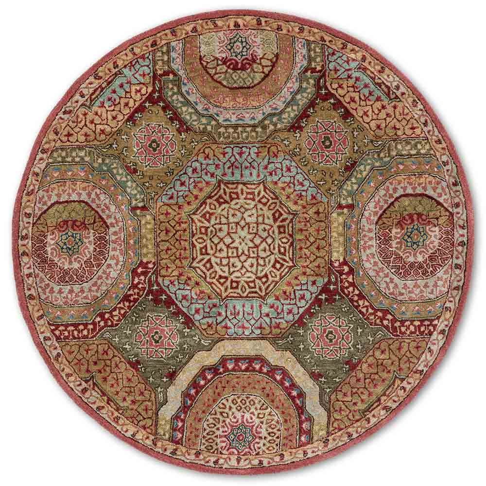 Jarett Multicolor Traditional Hand Tufted Round Plush New Zealand Wool Rug