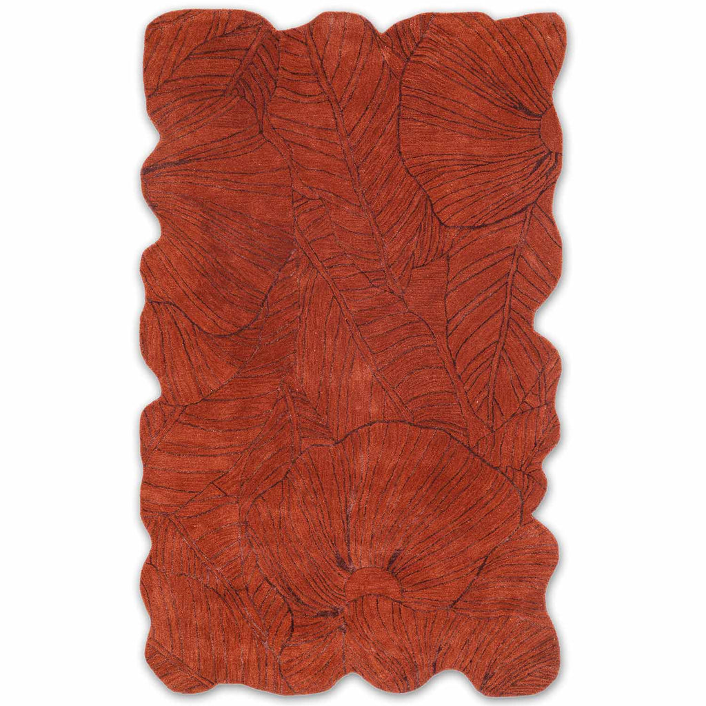 Rust New Zealand Wool Irregular Handmade Rug