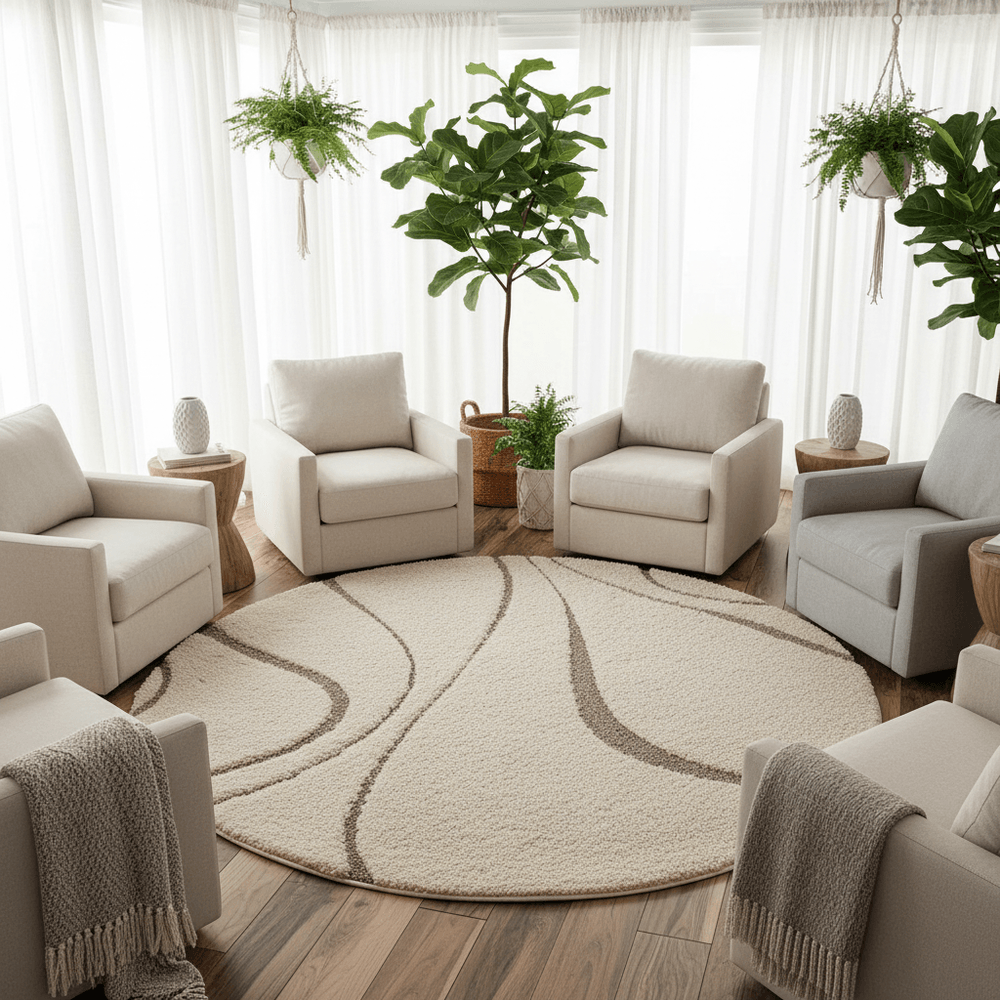 Celestial Round Shaggy Carpet & Rug