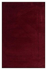 Hand Tufted Wine Geometric Wool Carpet