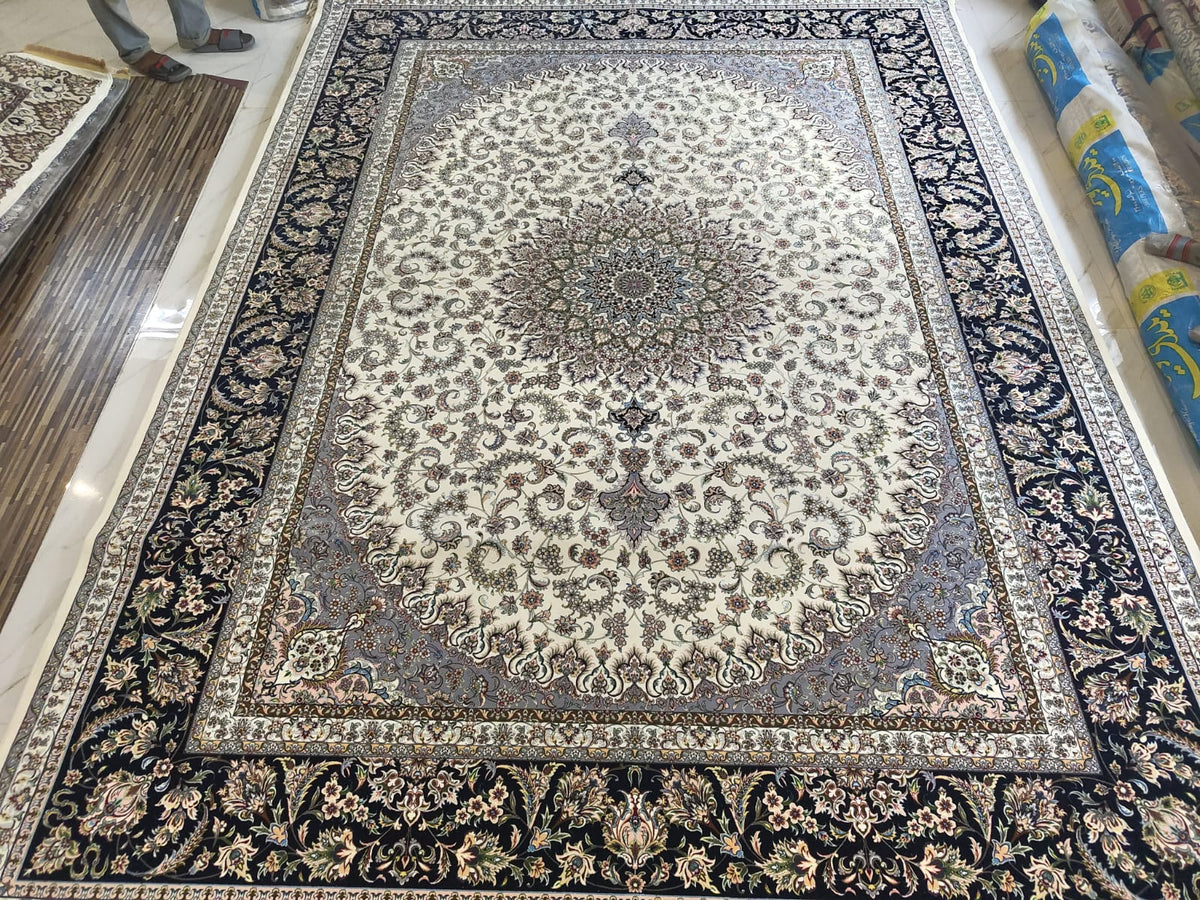Amna Iranian Imported Navy Blue Rug