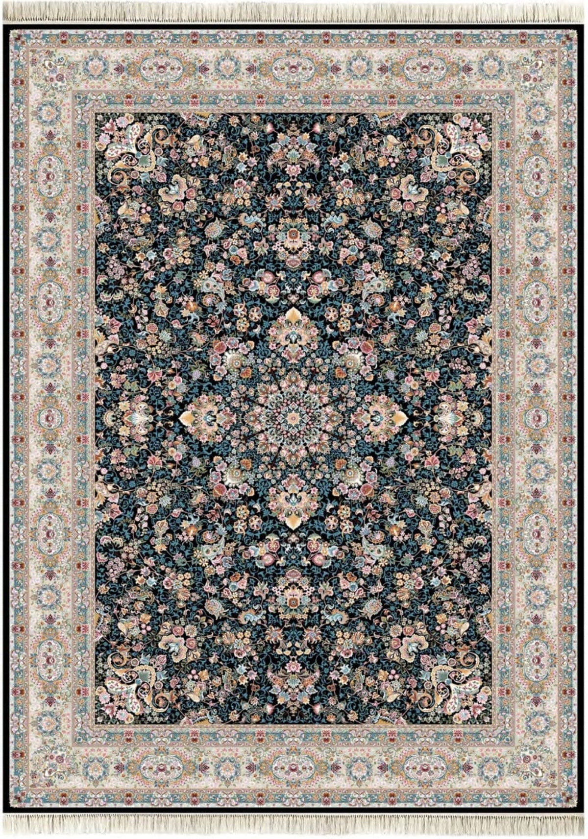 Shafqat Imported Navy Blue Rug 1500 Reeds