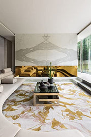 Ivory Gold Hand Tufted Wool Carpet