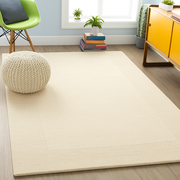 Hand Tufted Cream Geometric Wool Carpet