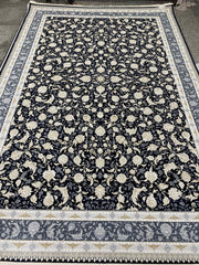 Niyaz Iranian Imported Navy Blue Rug