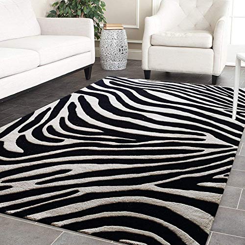 Zebra Hand Tufted Wool Rug