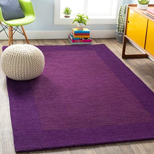 Hand Tufted Purple Geometric Wool Carpet