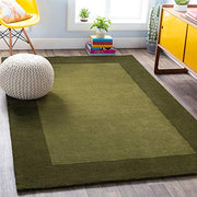 Hand Tufted Olive Geometric Wool Carpet