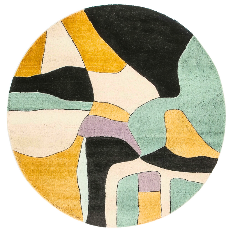 Fusion Fields Hand Tufted Round Plush New Zealand Wool Rug