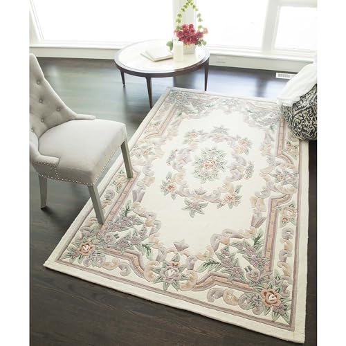Cream Persian Hand Tufted Wool Carpet