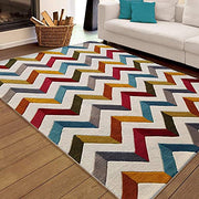Zig Zag Hand Tufted Multi Coloured Wool Carpet