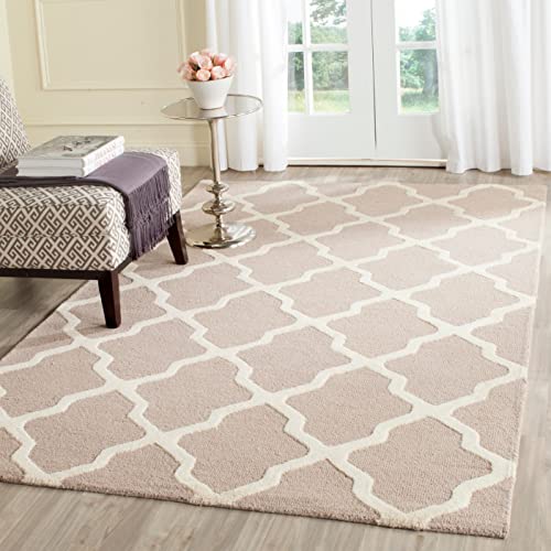 Beige and Ivory Hand Tufted Wool Carpet