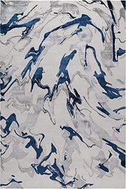 Ivory Blue Hand Tufted Wool Carpet