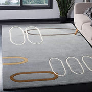 Grey Multi Coloured Hand Tufted Woolen Carpet