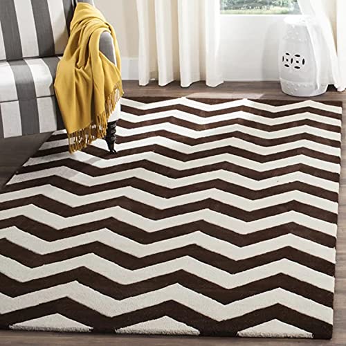 Zig Zag Brown & Brown Hand Tufted Wool Rug