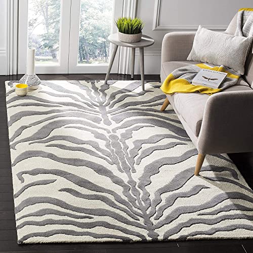 Grey Tiger High Low Pile Hand Tufted Wool Carpet