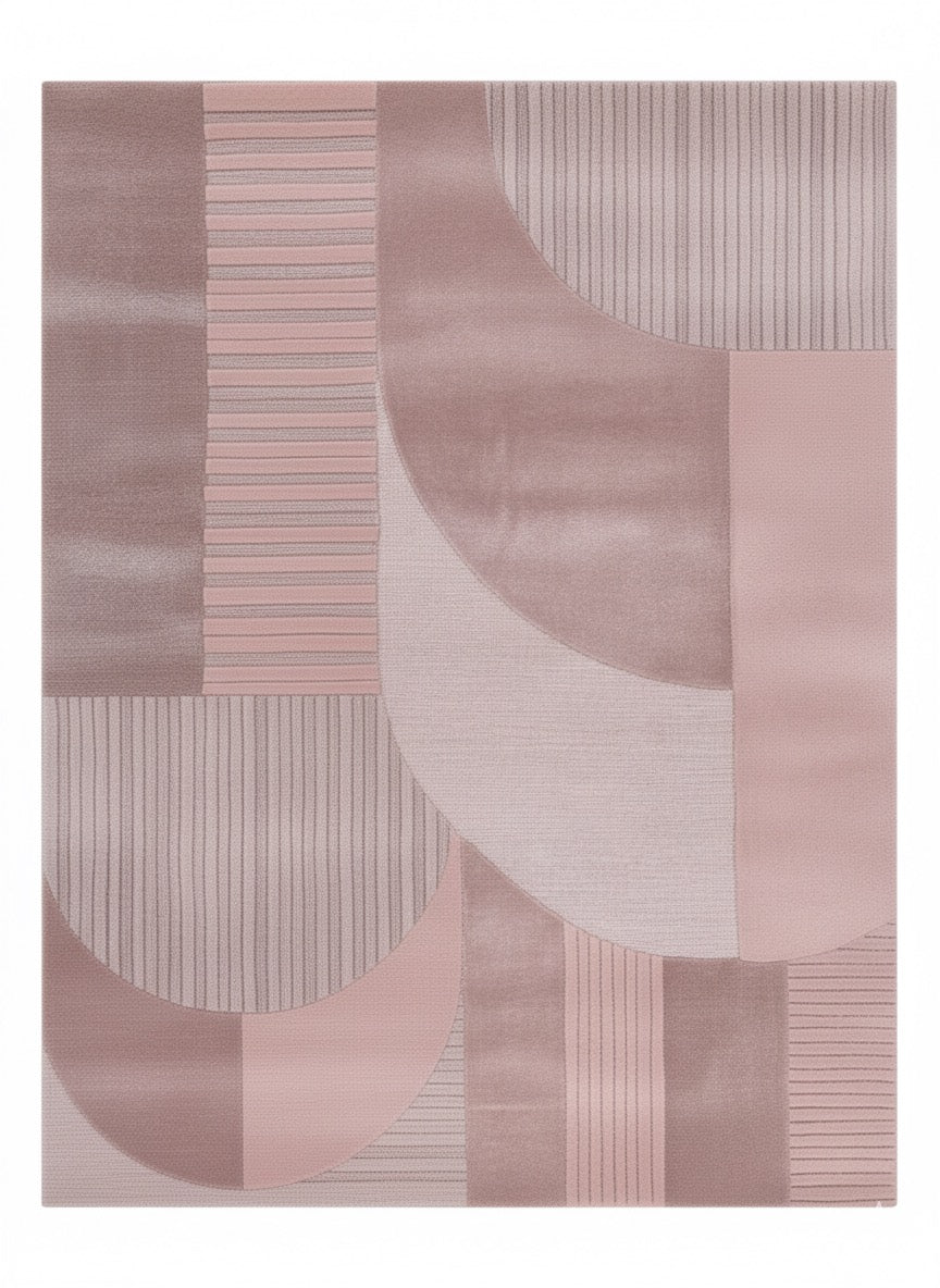 Blush Arches Pink Luxury Viscose Silk Rug