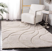 Handcrafted Ivory Shaggy Carpet