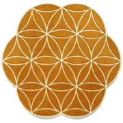 Irregular Gold & Cream Handcrafted New Zealand Rug
