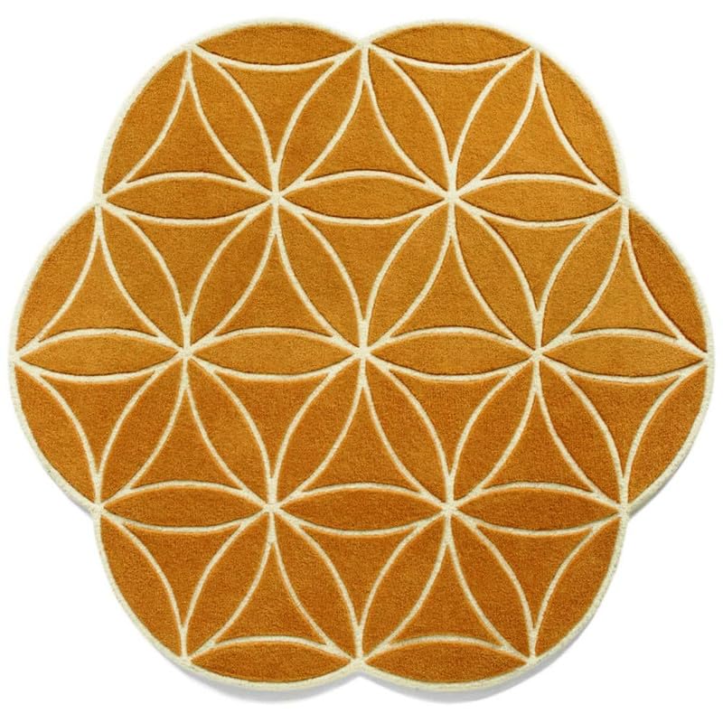 Irregular Gold & Cream Handcrafted New Zealand Rug