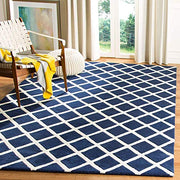 Hand Tufted Blue & White Anti Slip Wool Carpet