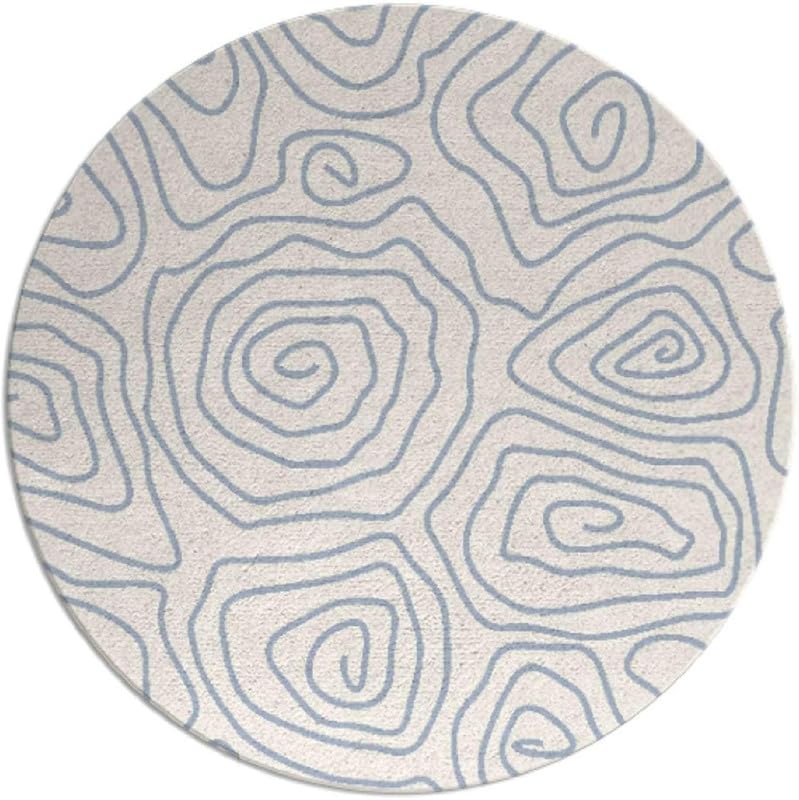 Grey & Blue Hand Tufted Round Plush New Zealand Wool Rug