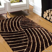 Handcrafted Brown & Beige Shaggy Carpet (2 in)