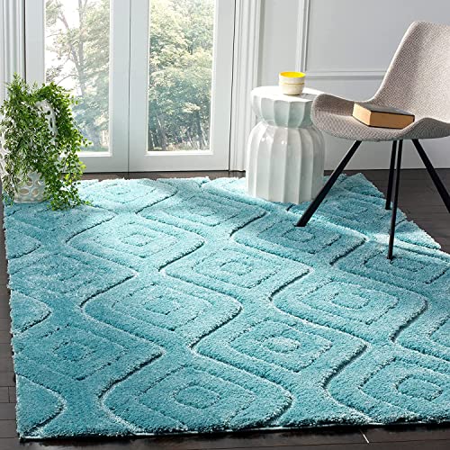 Handcrafted Blue Maze Carpet