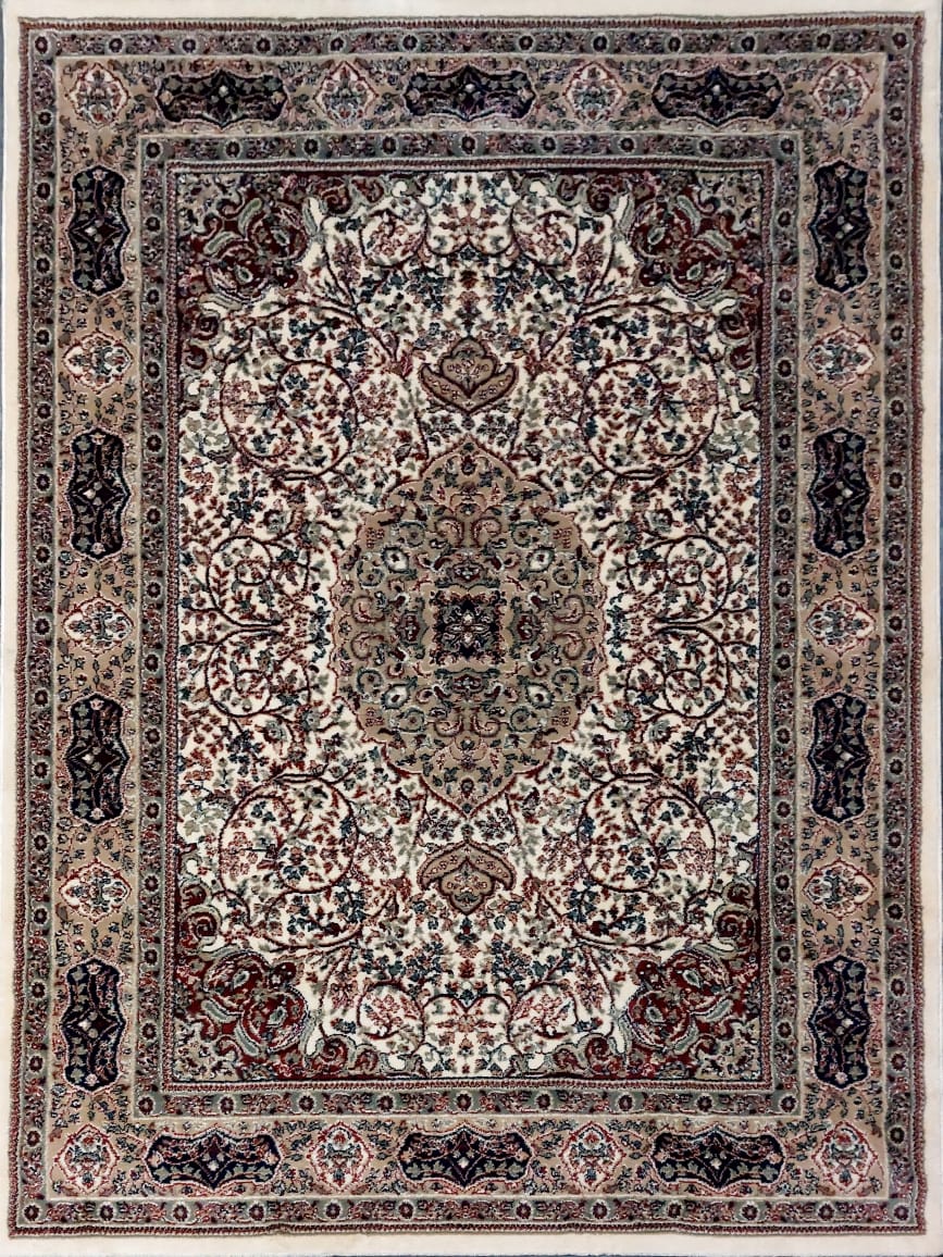 Cream Persian Wool Soft & Plush Anti Skid Backing Heavy Rug