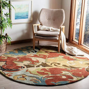 Floral Hand Tufted Round Plush New Zealand Wool Rug