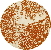 Orange & Cream Hand Tufted Round Plush New Zealand Wool Rug