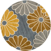 Grey Floral Multicolor Hand Tufted Plush New Zealand Wool Rug