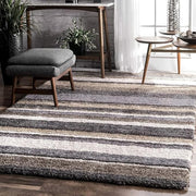 Handcrafted Brown Ombre Shaggy Carpet