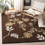 Chocolate Leafy Hand Tufted Carpet