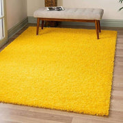 Handcrafted Yellow Shaggy Carpet