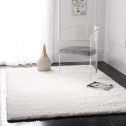 Handcrafted White Shaggy Carpet