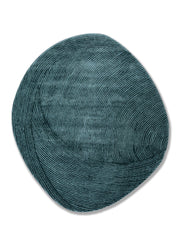 Peacock Blue  Hand Tufted Wool & Viscose New Zealand Rug