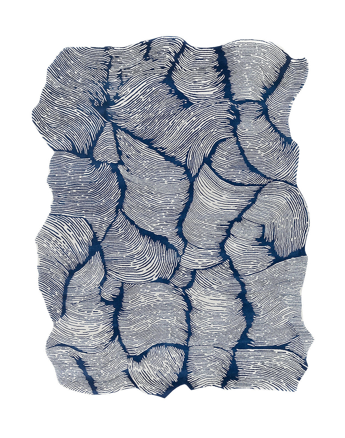 Blue Irregular Handmade Rug