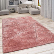 Handcrafted Pink Diamond Shaggy Carpet