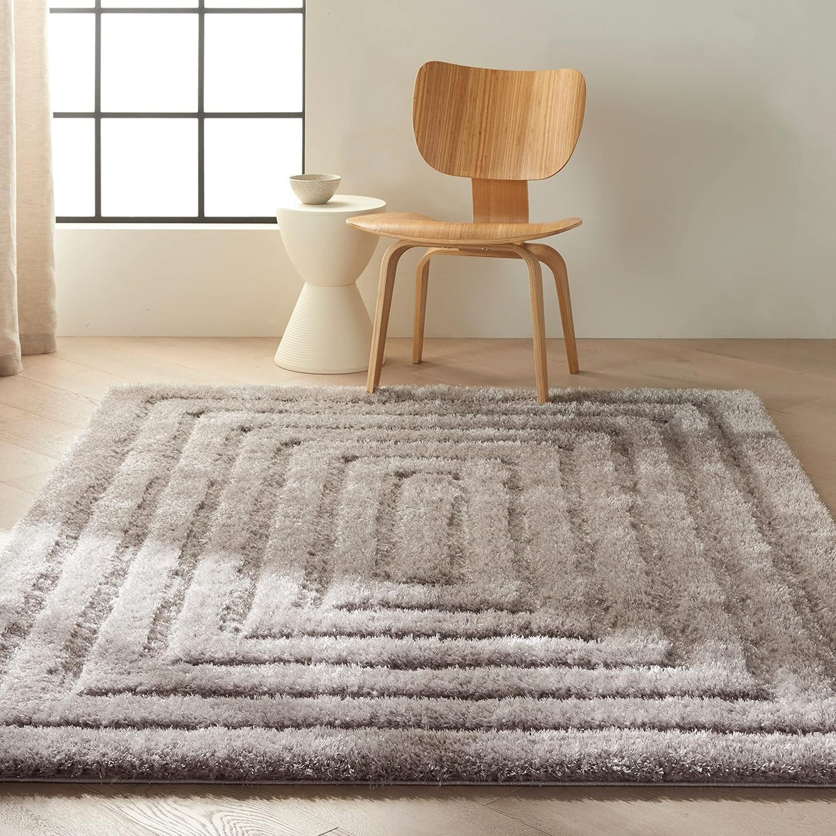 Handcrafted Grey Shaggy Carpet